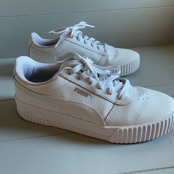 Puma Soft Foam Optimal Comfort White Leather wide sole sneaker 8.5 - Picture 2 of 7